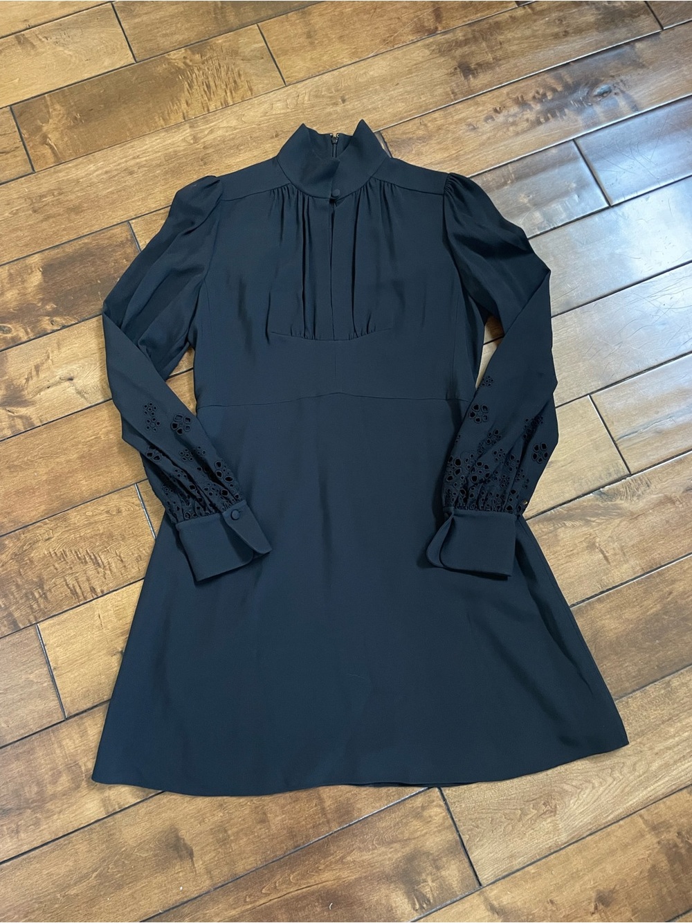Chloe Black Long-Sleeve High-Neck Dress